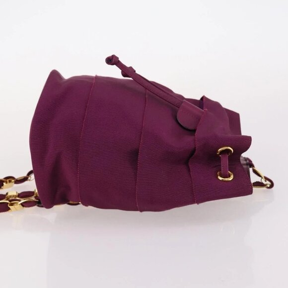 Salvatore Ferragamo Chain Backpack Canvas Purple Gold Auth gh681 main image 13